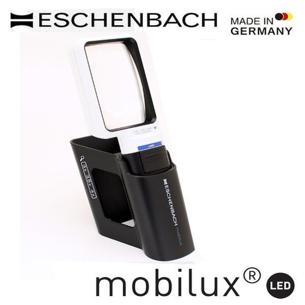 Eschenbach Mobilux LED + Mobase LED Wide Light Loupe & Stand 50×75mm (3.5x)