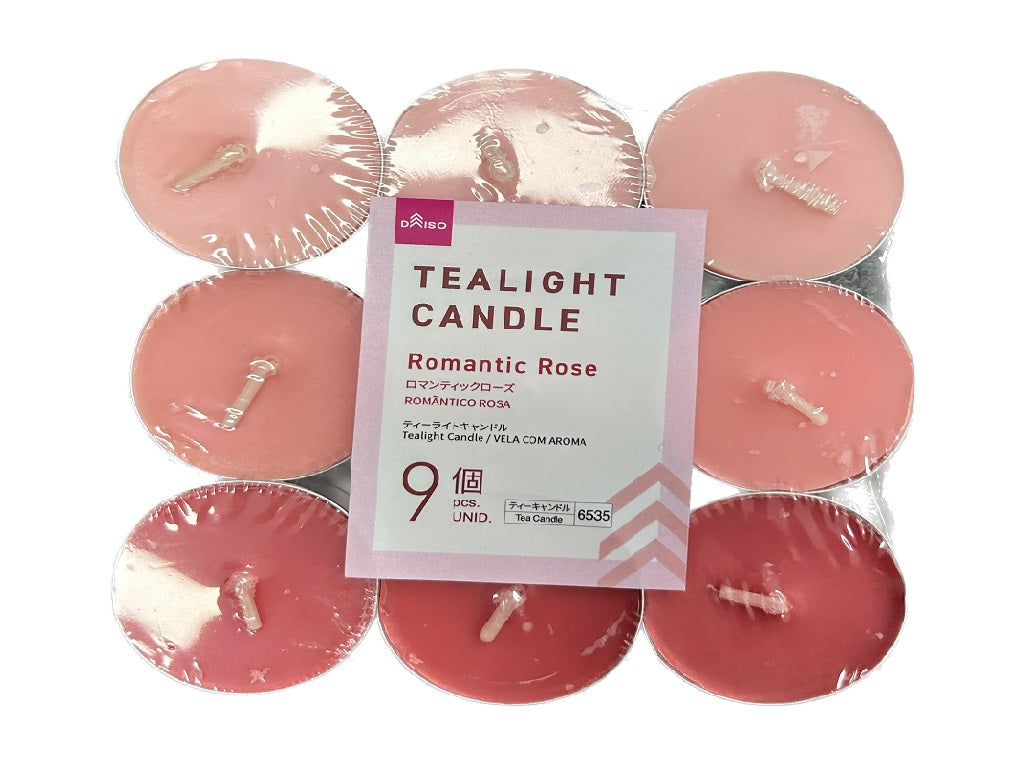 Tea Light Candles (9 pcs, Romantic Rose)