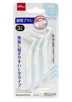 Interdental Brush (L-Shaped, SS, with Cap, 3 Pieces)