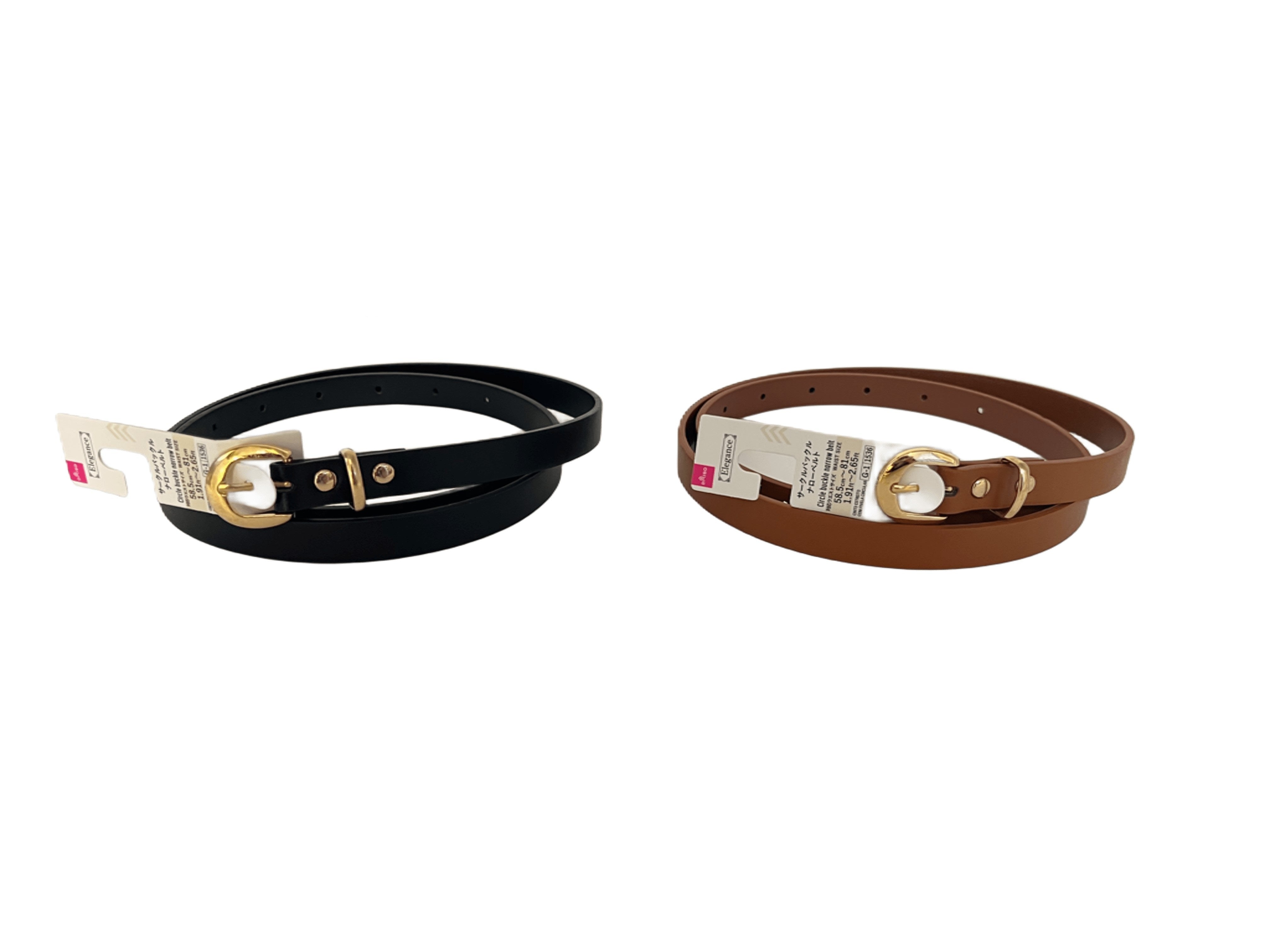 Circle Buckle Narrow Belt