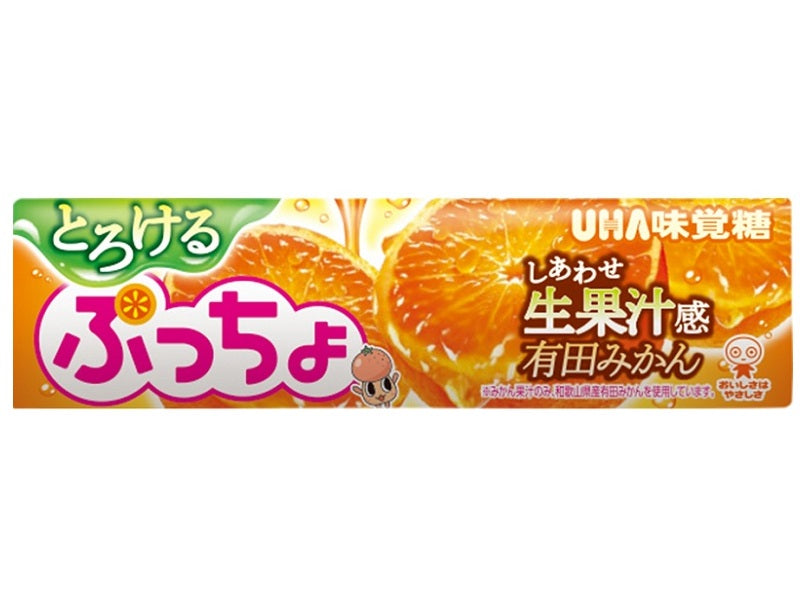 UHA Mikakuto Puchyo Stick Melt-in-Your-Mouth Arita Mikan 10 Pieces
