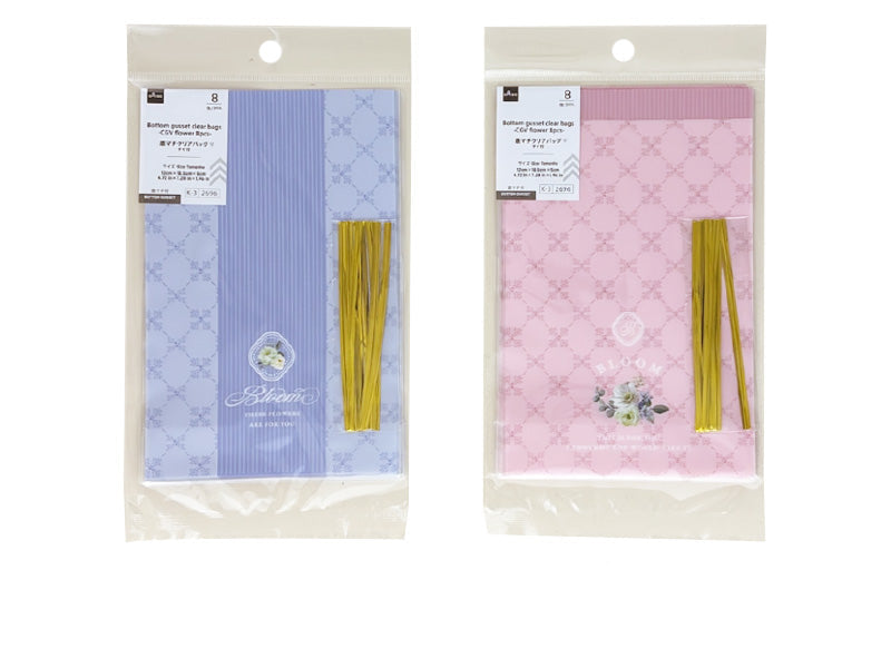 Bottom Gusset Clear Bag (CGV Flower, 8 Pieces)