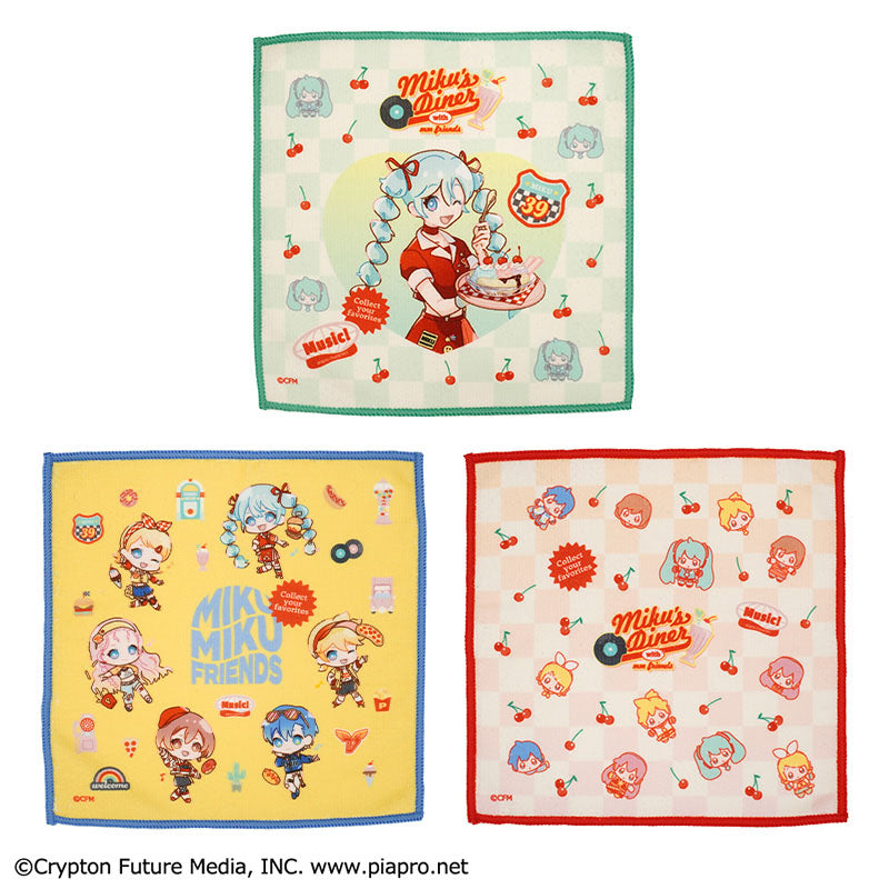 Hatsune Miku Mini Handkerchief Towel (Diner Pattern)