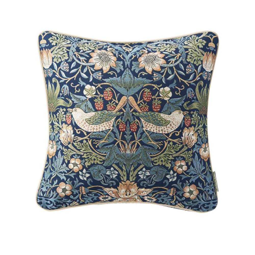 Strawberry Thief Back Cushion Cover 45×45cm LL1710 Blue