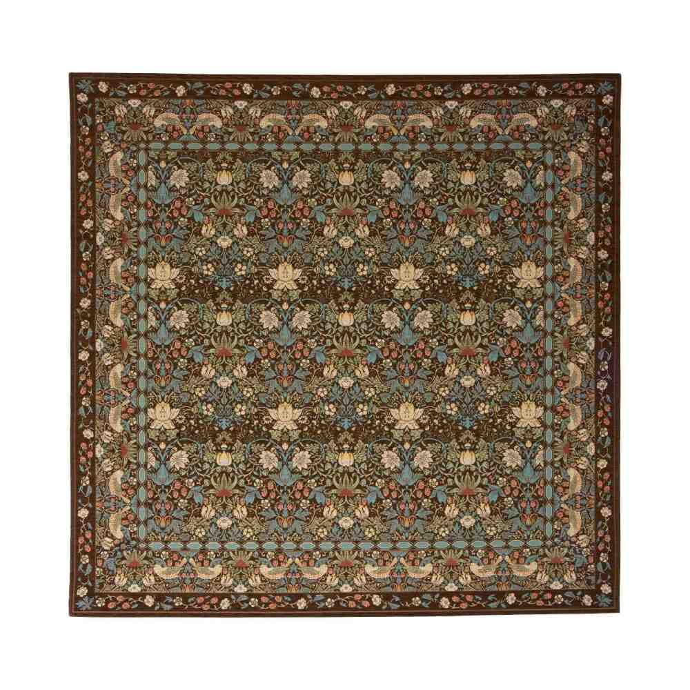 Strawberry Thief Rug Approximately 200×200cm KF1709 BR Brown