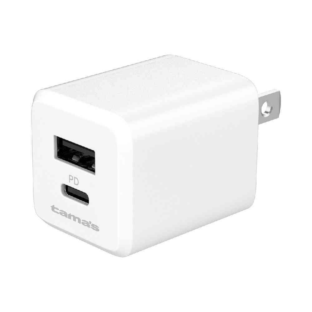 Tama Electronics PD-Compatible AC Charger 20W with C+A C to C Cable AAP156UCCC10W