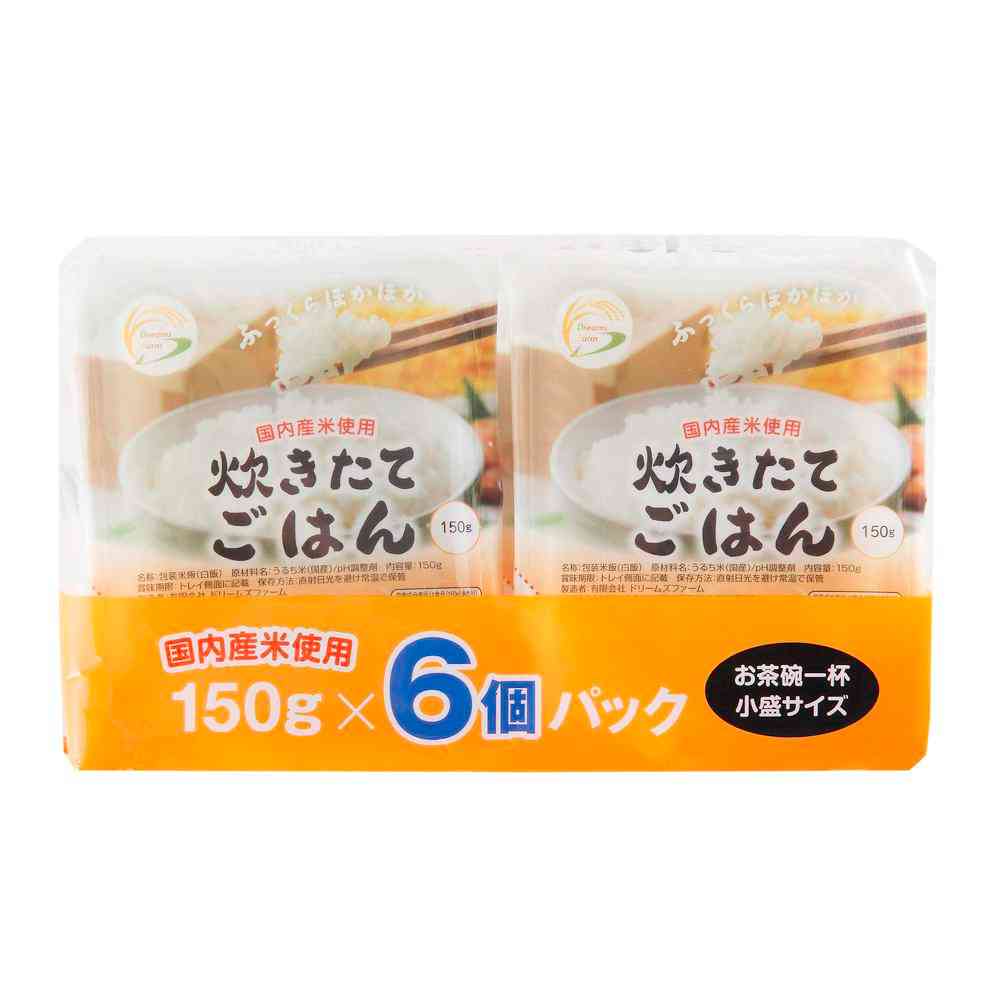 Dreams Farm Freshly Cooked Rice 150g x 6 Packs