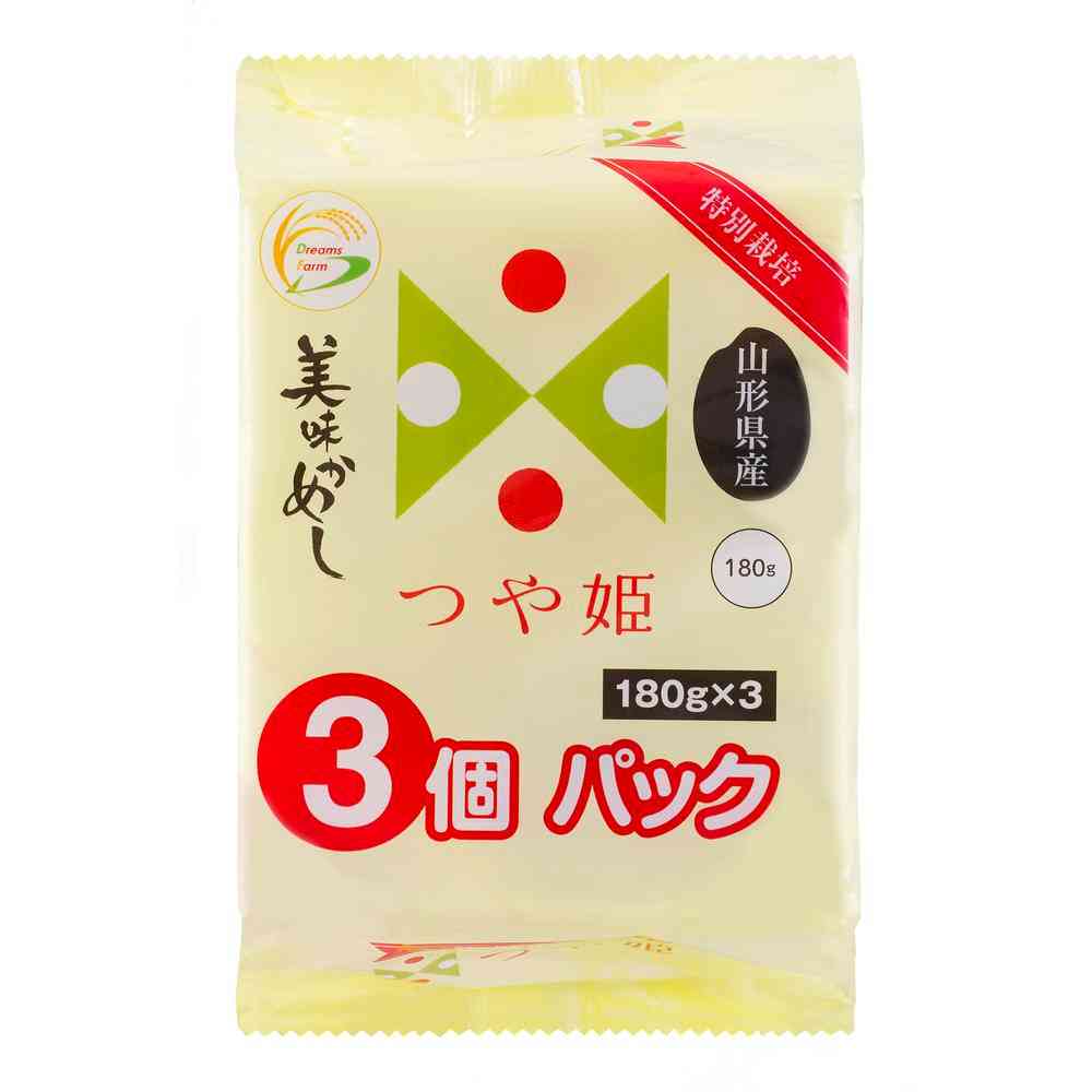 Dreams Farm Delicious Rice Tsuyahime 180g x 3 Packs