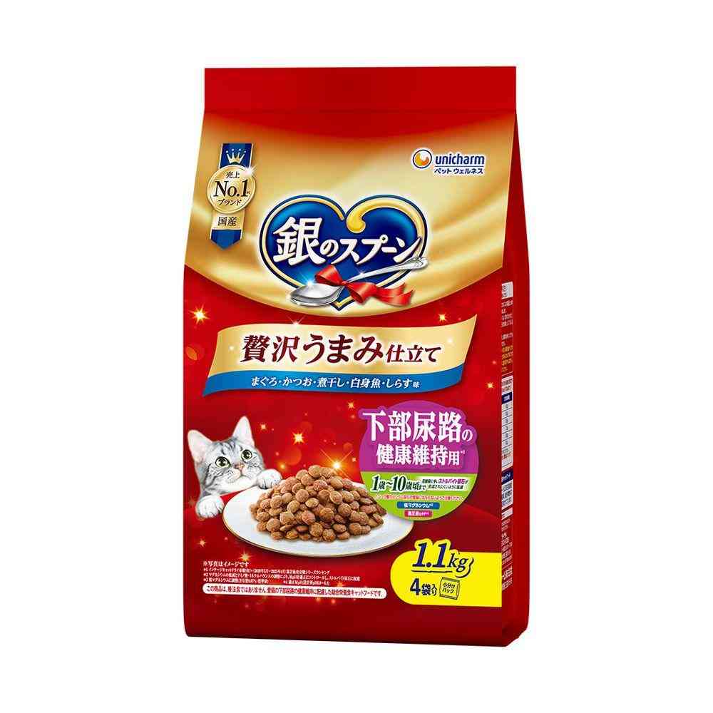 UniCharm Silver Spoon Luxurious Umami Recipe for Maintaining Lower Urinary Tract Health Tuna, Bonito, Dried Sardines, and White Fish 1.1kg