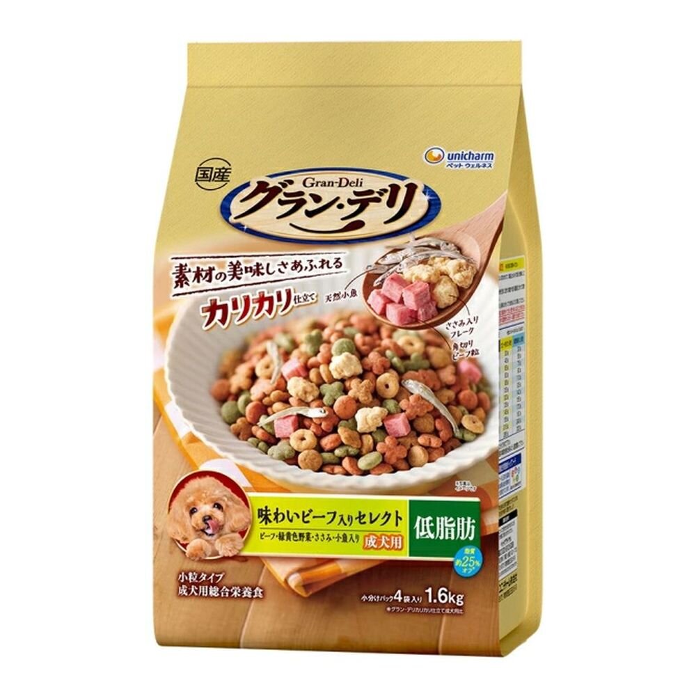 Gran Deli Crunchy Dry Food for Adult Dogs with Low Fat Beef 1.6kg