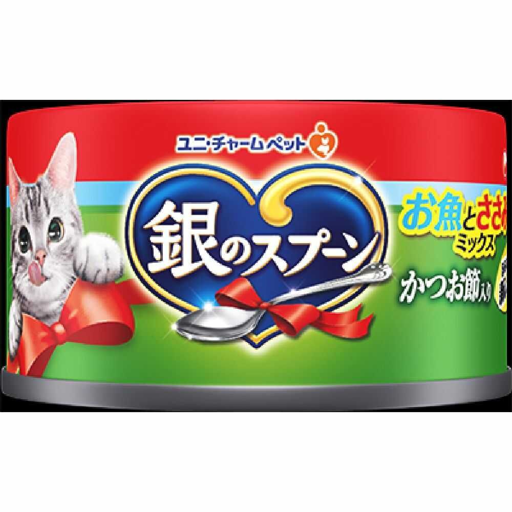 Uni-Charm Silver Spoon Can Fish and Chicken Breast Mix with Bonito Flakes 70g