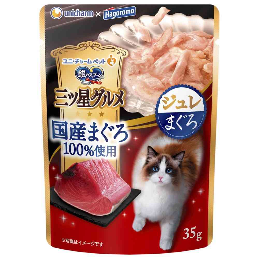 Unicharm Three-Star Gourmet Pouch Domestic Tuna 100% Jelly with Tuna 35g