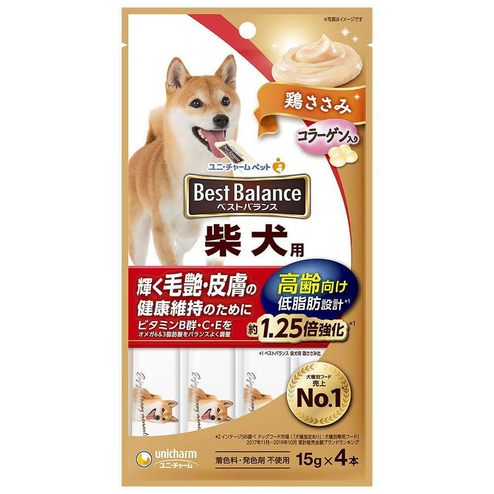 Uni-Charm Best Balance Treats for Shiba Inu Seniors Chicken Breast 15g x 4 Sticks