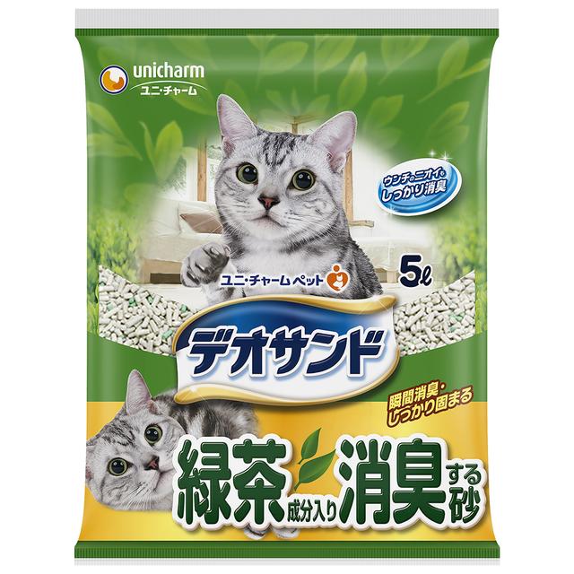Uni-Charm Deo Sand Green Tea Component Odor-Absorbing Litter 5000ml