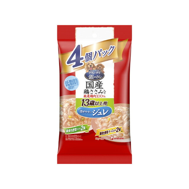 Gran Deli Chicken Breast Pouch Jelly for Cats 13 Years and Older 80g x 4