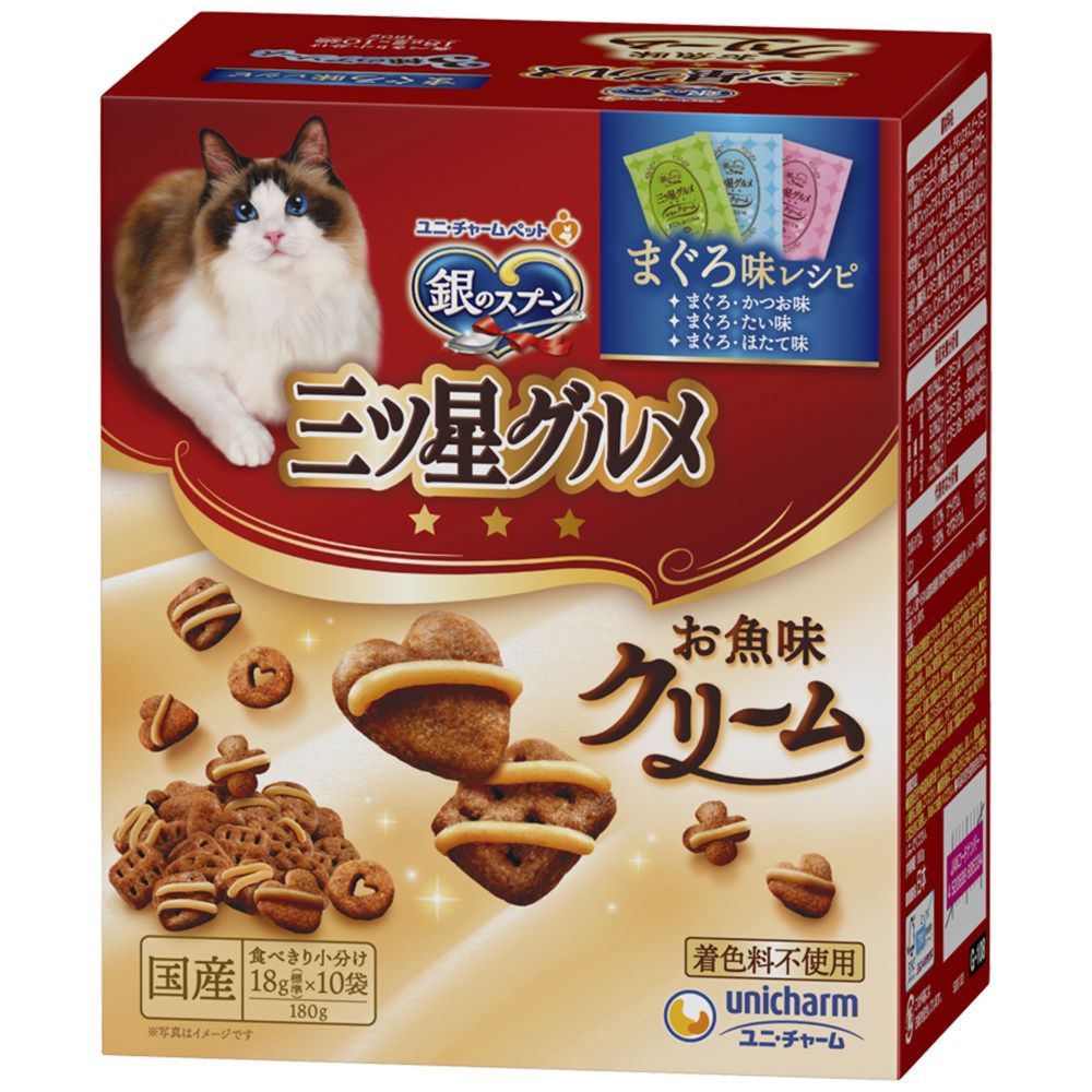 Uni-Charm Mitsuboshi Gourmet Fish Flavor Cream with Tuna Recipe Assortment 180g