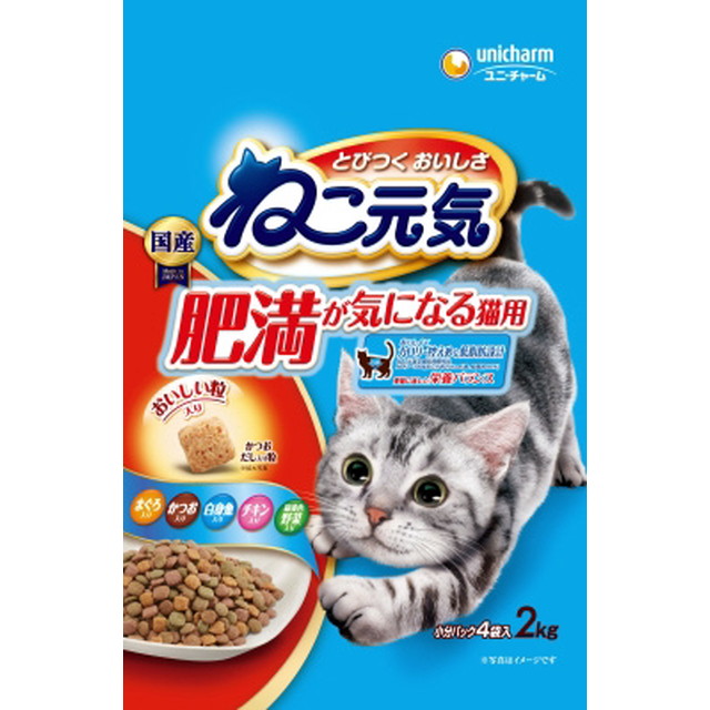 Neko Genki Low-Calorie Food for Cats Concerned About Obesity Tuna, Vegetables & White Fish 2.0kg
