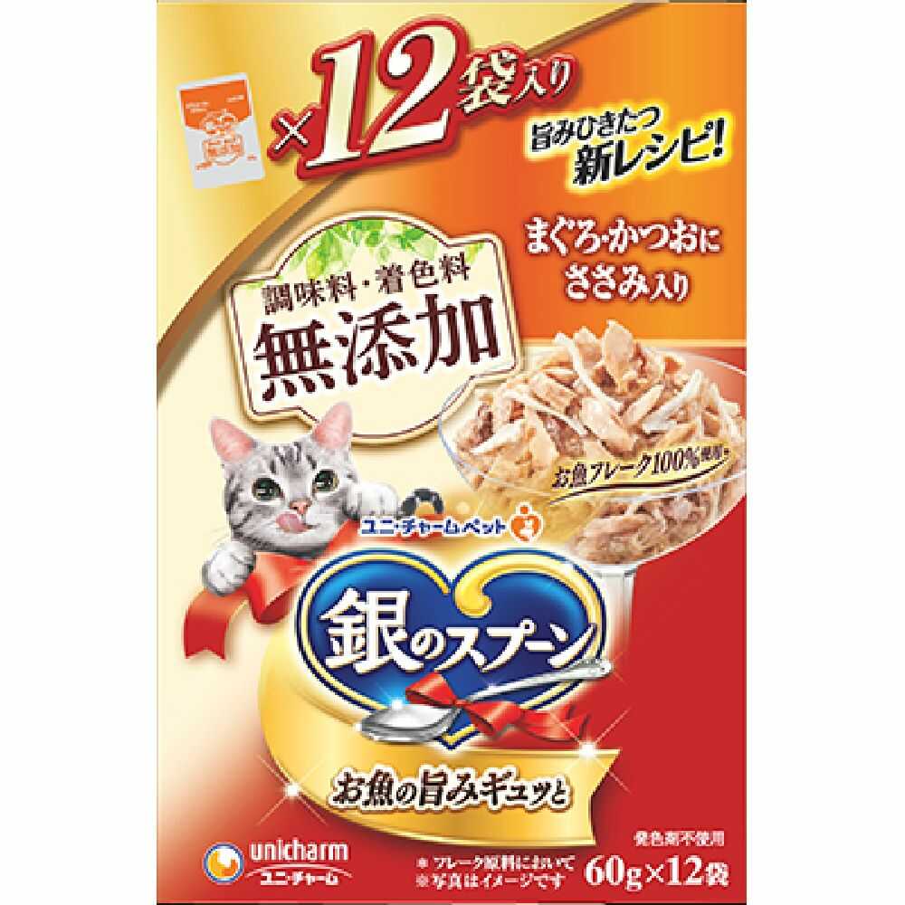 Unicharm Silver Spoon Pouch Additive-Free Tuna and Bonito with Chicken Breast 12-Pack 720g