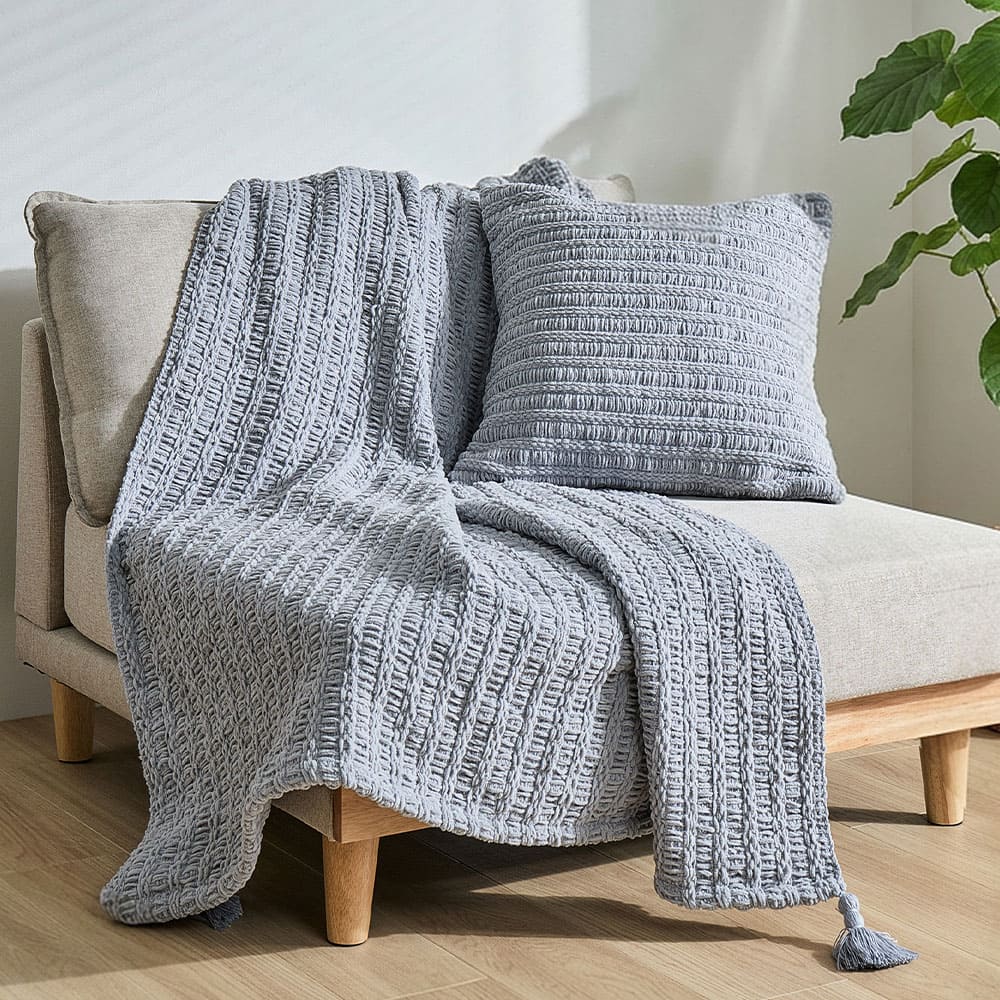 Anne Blanket Approx. 130×180cm Gray