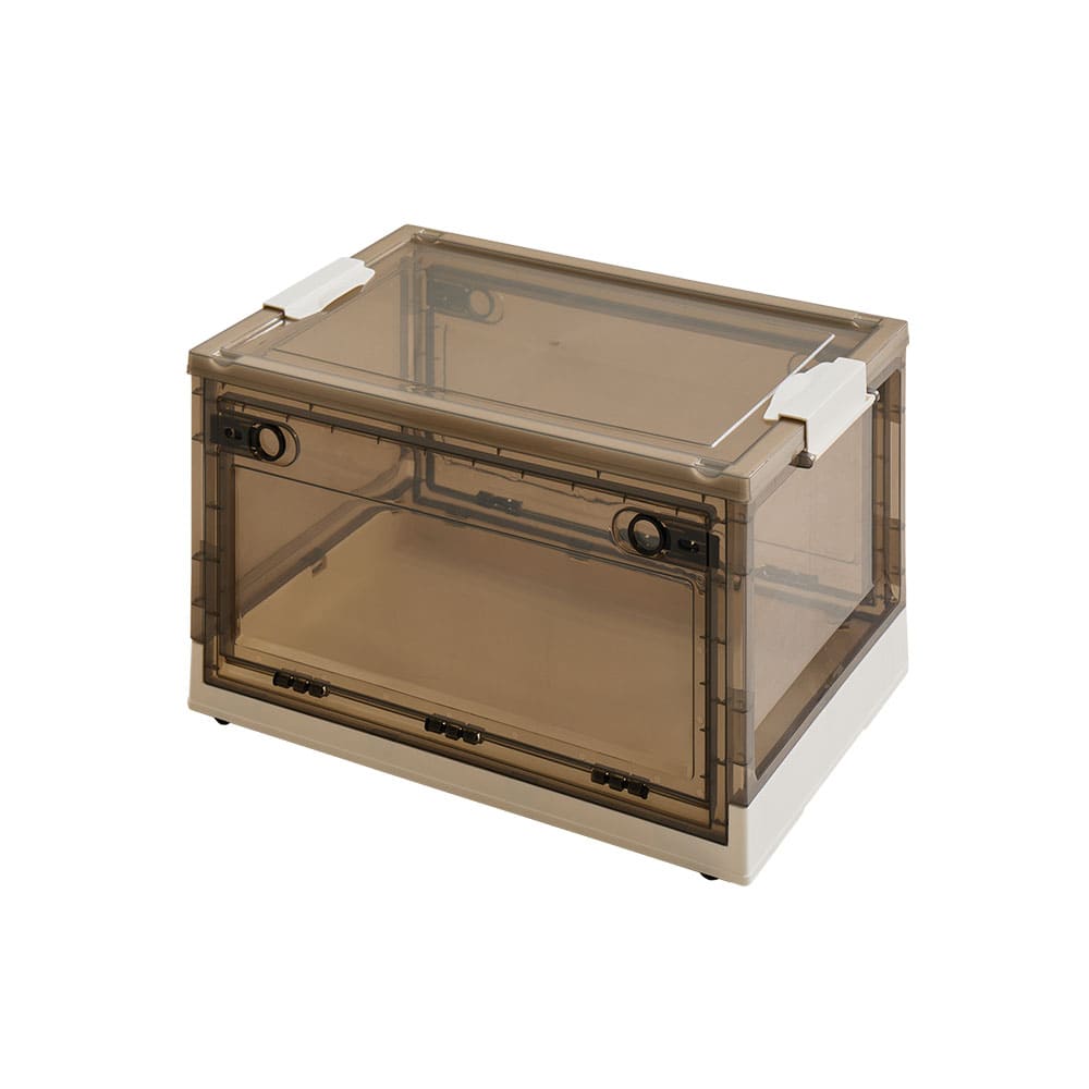 Foldable Storage Box Smoke L 42L Set of 5