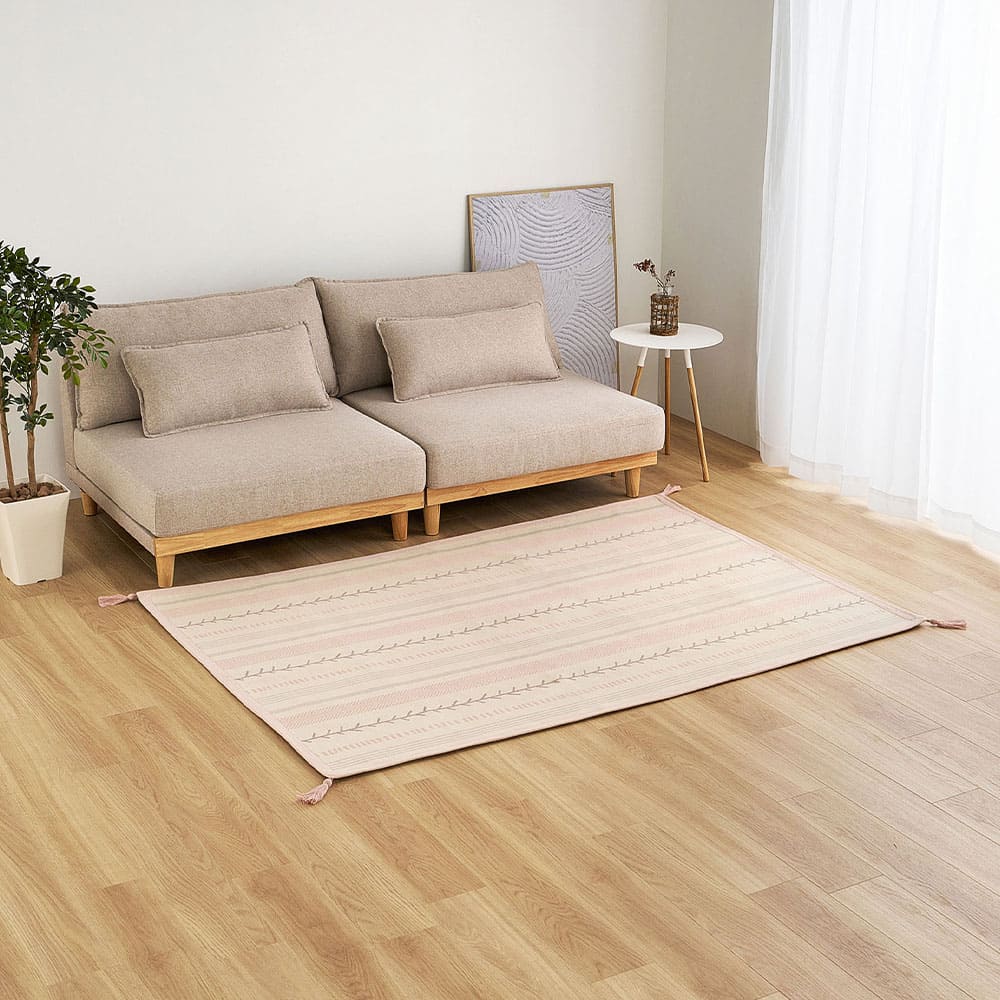 Indian Cotton Rug Kirana Pink 130×185cm