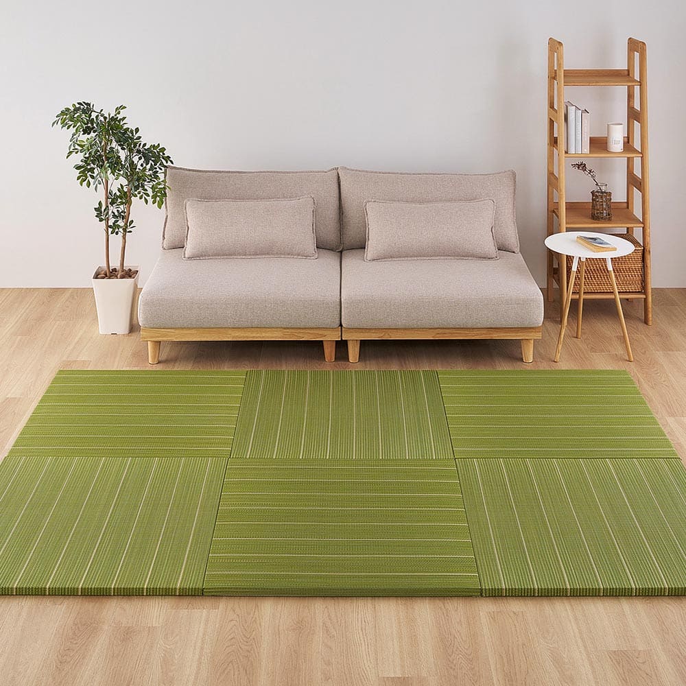 (Set of 12) Tatami Mats Rin Approx. 82×82×2.5cm Green