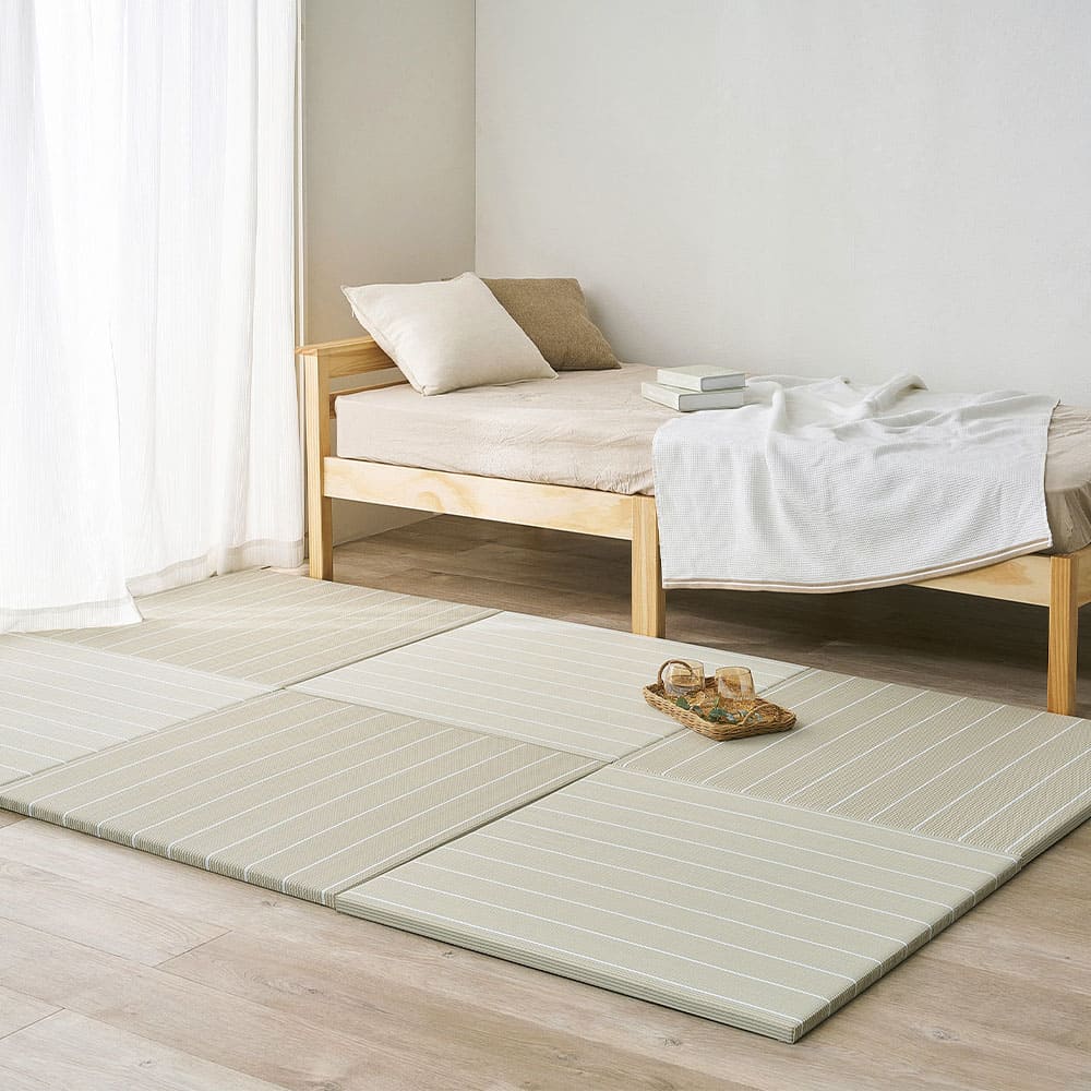 【6枚組】い草風置き畳 コトリナ ベージュ約82×82×2.5cm 【直送品】 返品・キャンセル・他商品と同時購入は不可