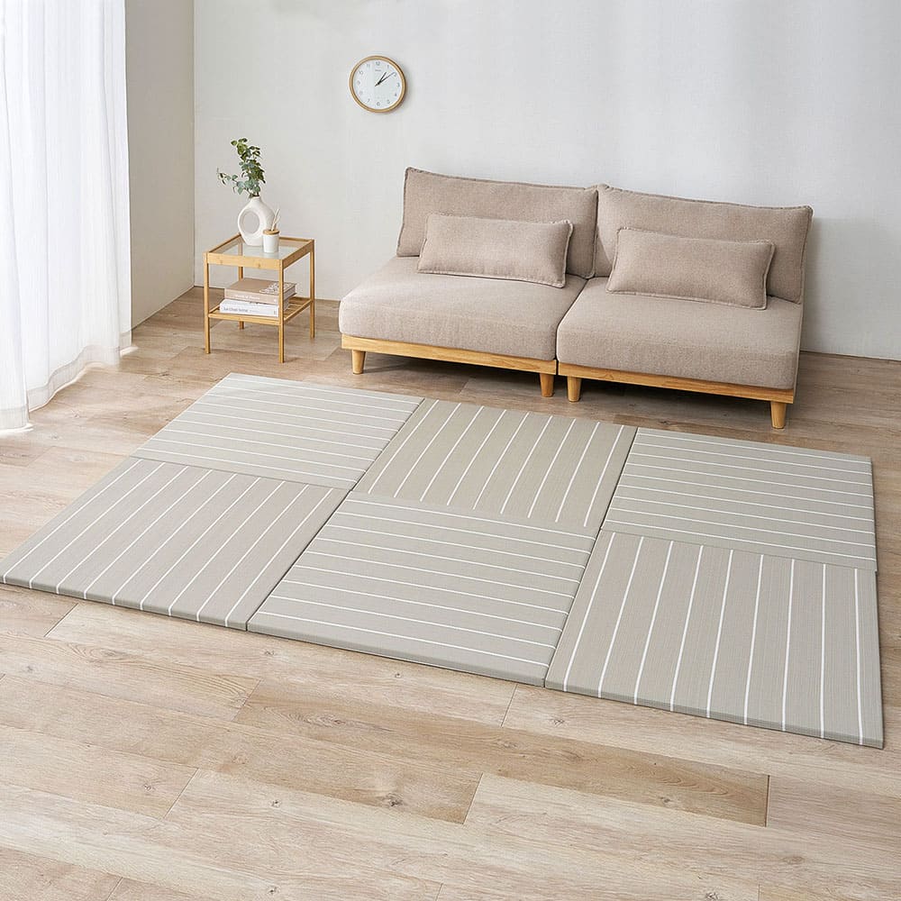 6-Piece Igusa Style Tatami Mat Kotolina Light Gray
