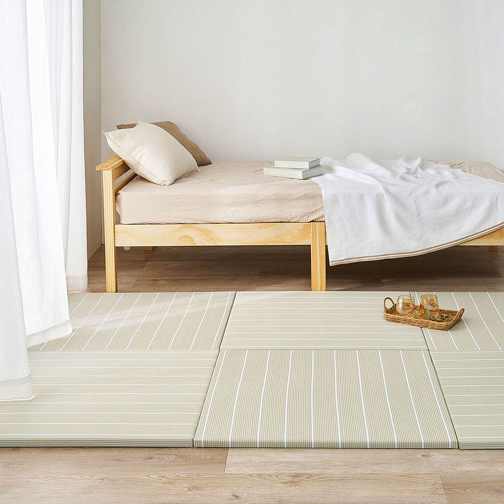 12-Piece Igusa Style Tatami Mat Kotolina Beige