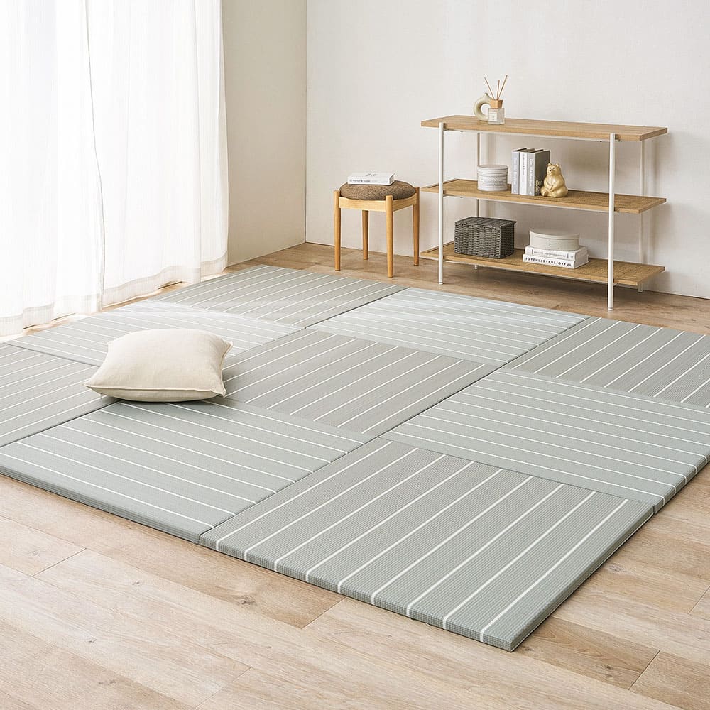 12-Piece Igusa Style Tatami Mat Kotolina Gray