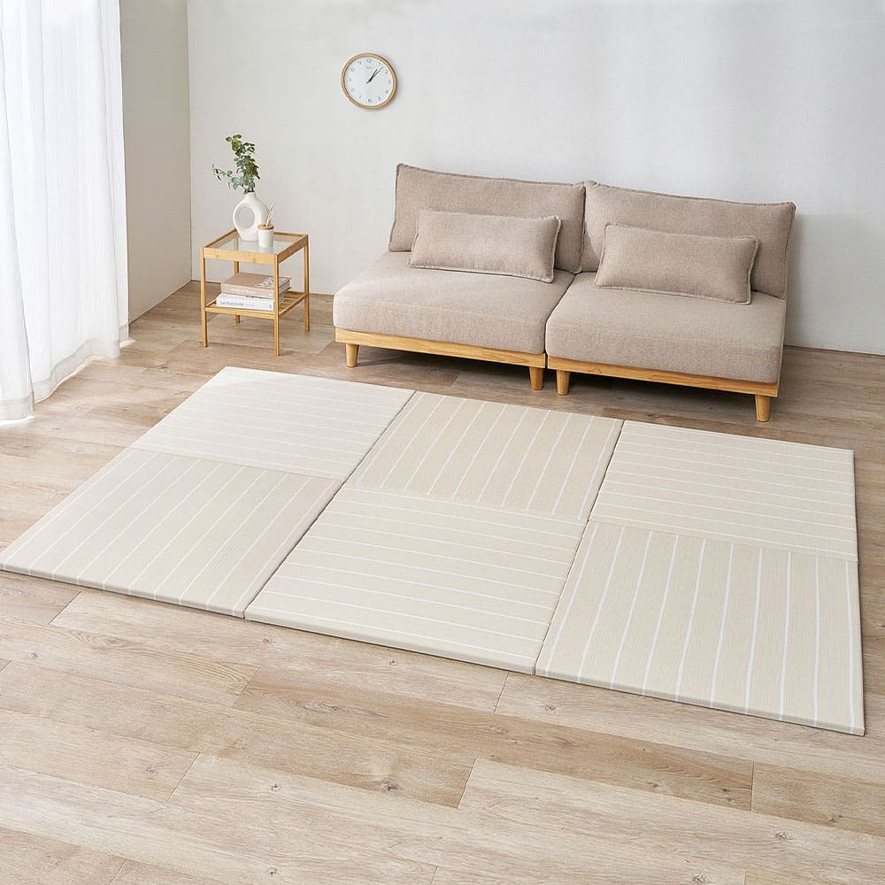 12-Piece Igusa Style Tatami Mat Kotolina Light Beige