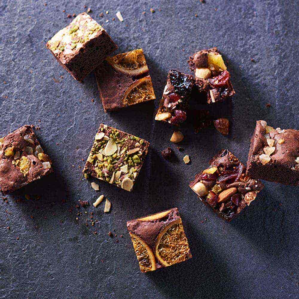 Luxurious Brownies with Nuts and Dried Fruits 16 Pieces