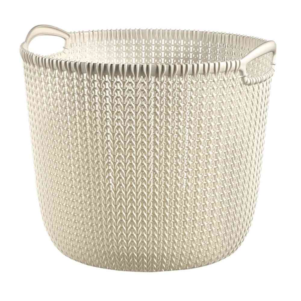 Toue Knit Round Basket 30L White CV-202