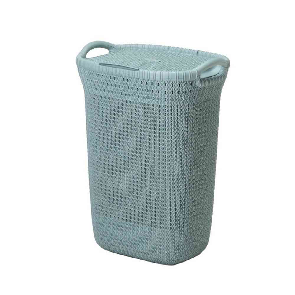 Toue Knit Basket with Lid 57L Blue CV-301