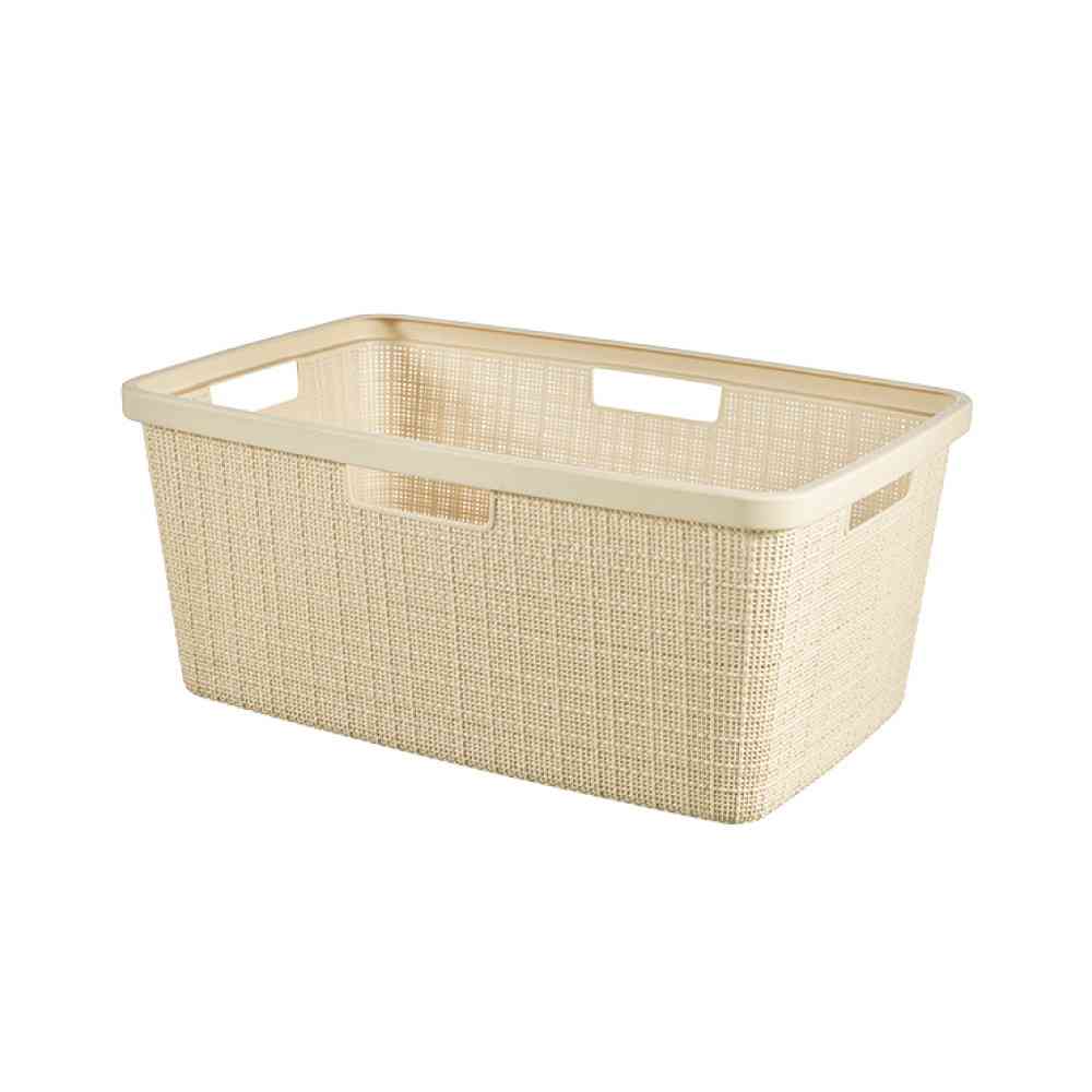 Toue Jute Laundry Basket 46L White