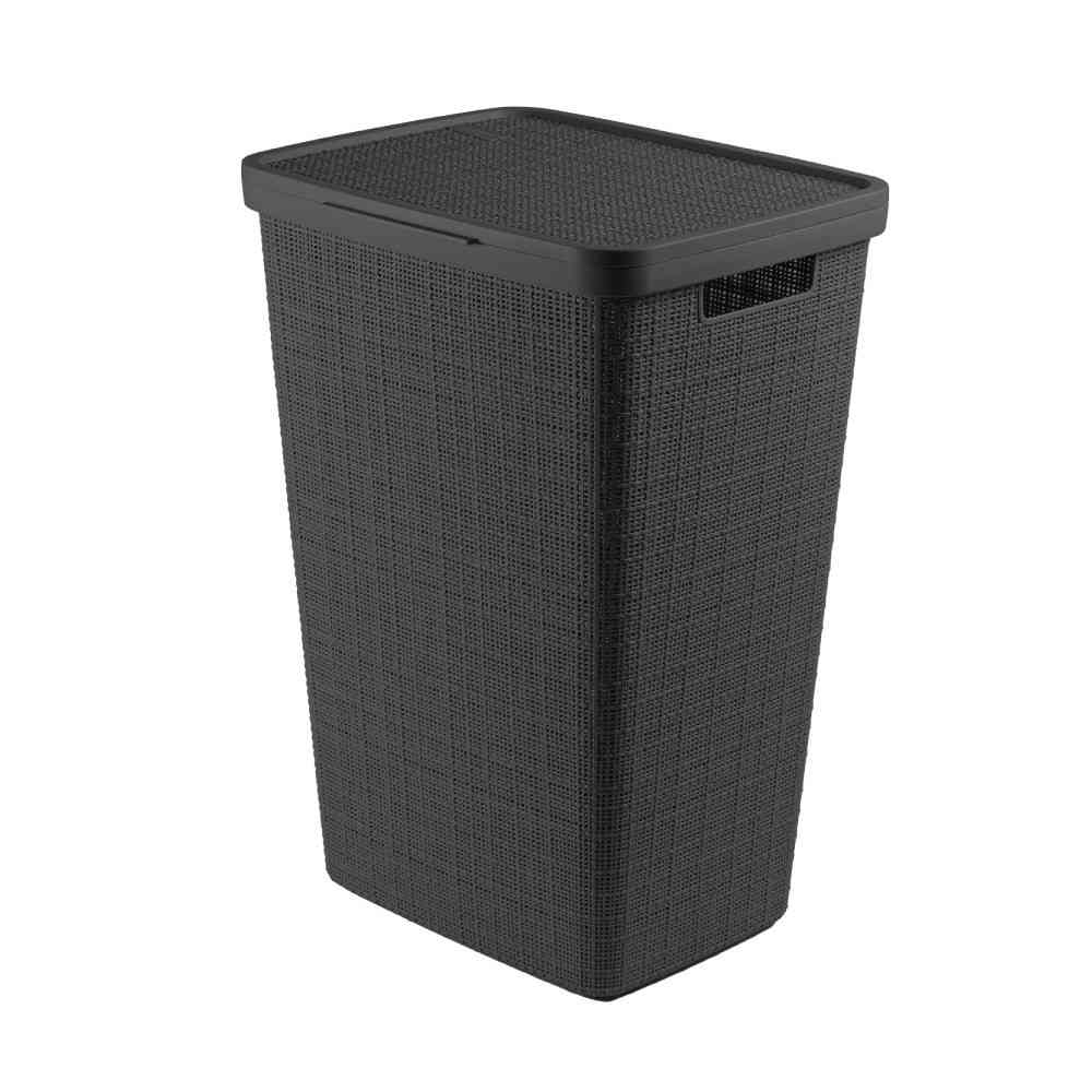 Toue Jute Basket with Lid 58L Gray