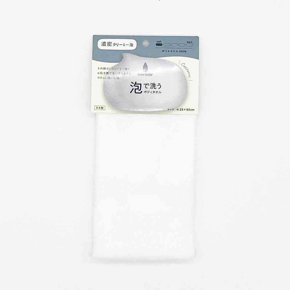 Fuji Ei AIRY DROP Body Towel for Washing with Foam Creamy Foam Approx. 23×90cm White AD-213