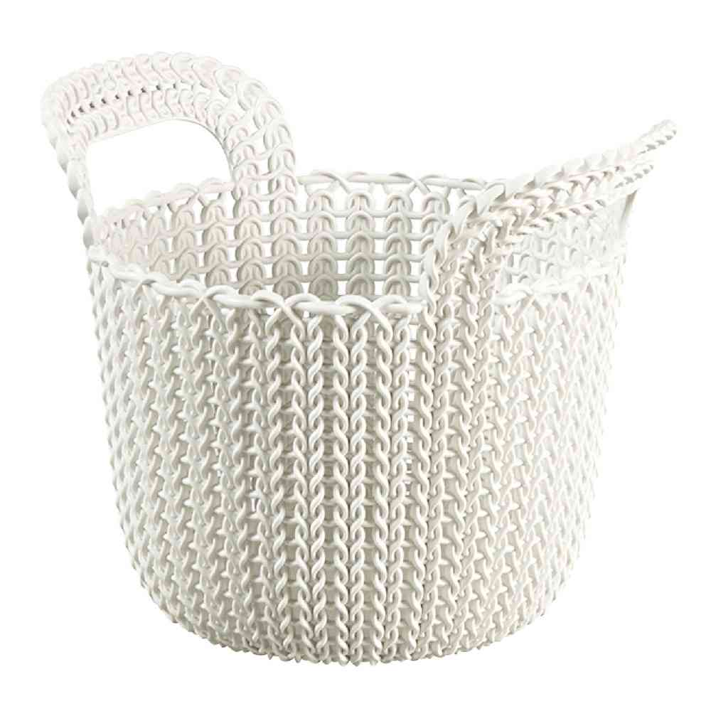 Fujie Knit Round Basket 3L White CV-005