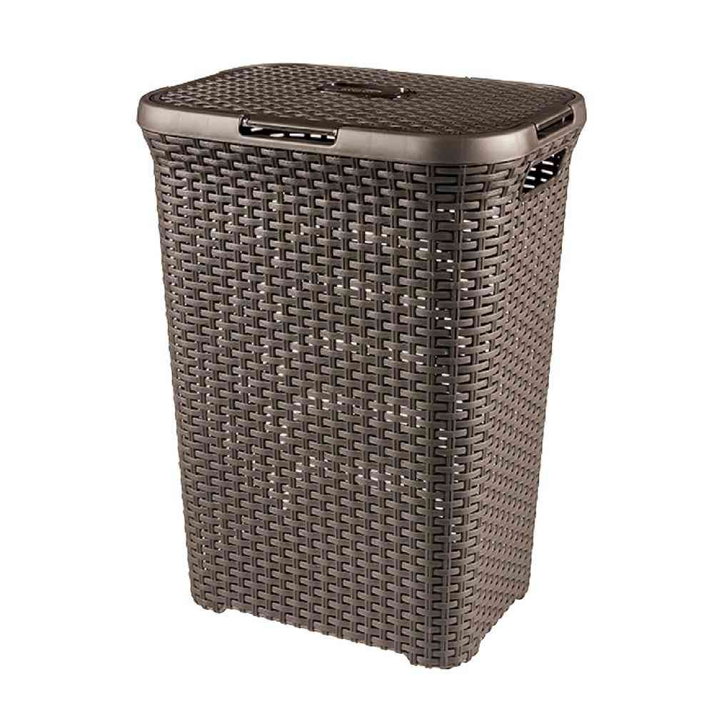 Fujie Style Laundry Basket with Lid Brown CV-053