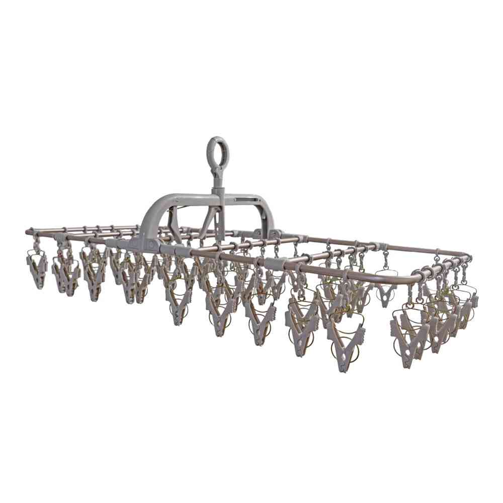 Fujie ALUMI HANGER Aluminum Laundry Hanger 52 Clips Copper Brown AL-003