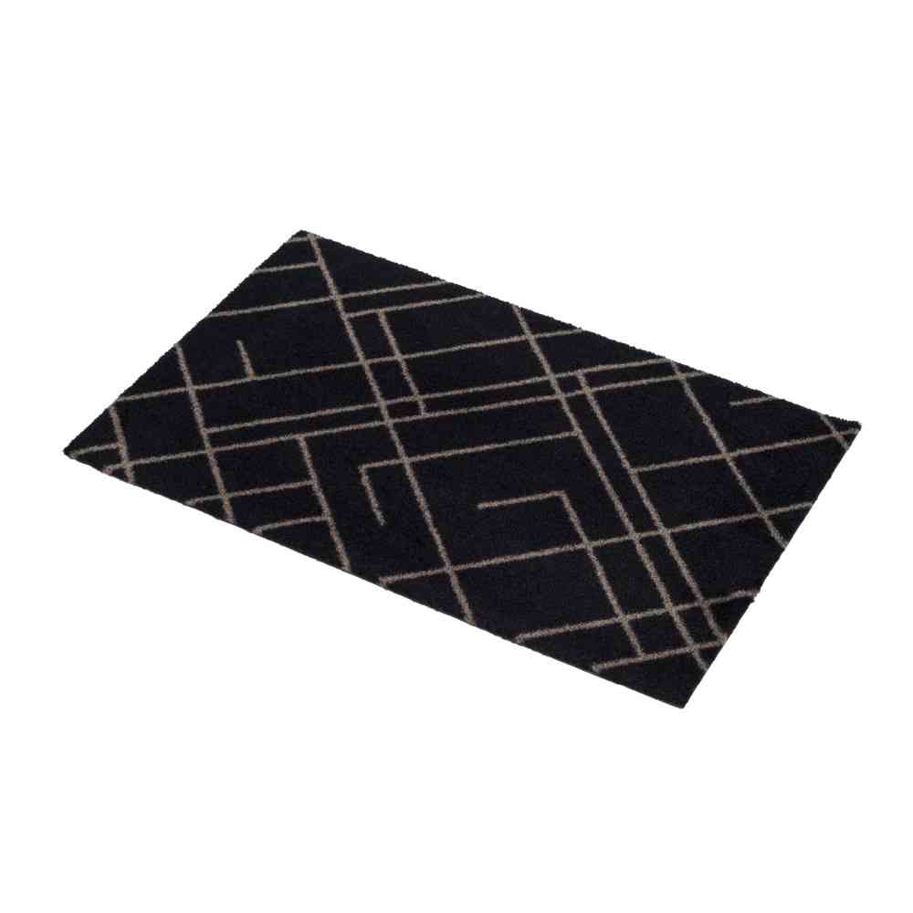Toyo tica copenhagen Floor Mat 40×60 LINES Black/Sand