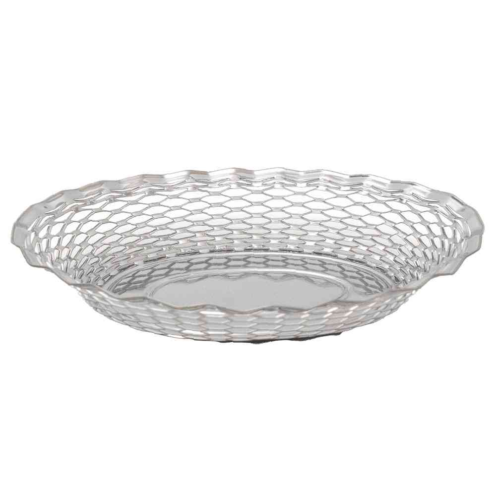 Tōei Roger Orfevre Stainless Steel Oval Basket L - Silver RO-002