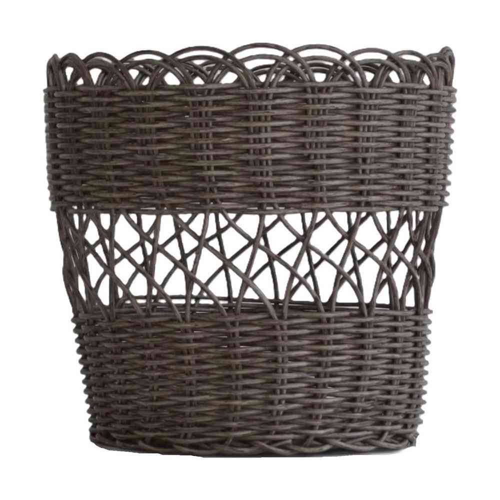 Fujie PP Rattan Round Laundry Basket Gray