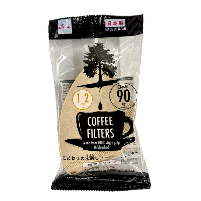 Coffee Filter for 1-2 Cups, Unbleached Type, 90 Sheets