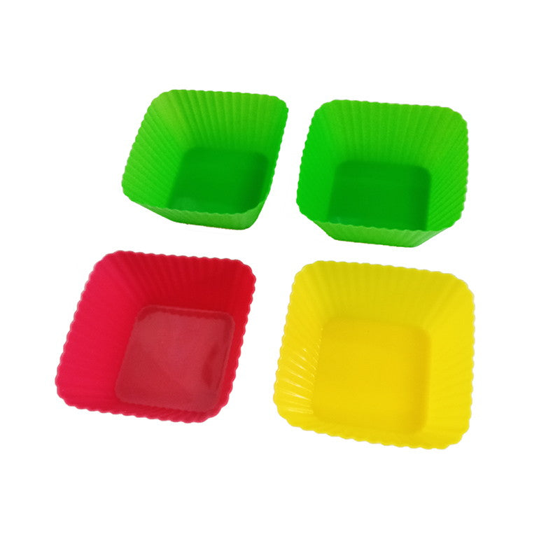 Silicone Square Side Dish Cups (4 pieces) - Vegetable Colors