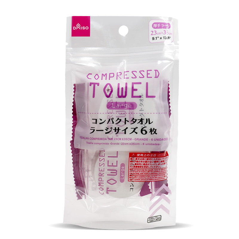 Compressed Towel (Large Size, 6 Pieces)
