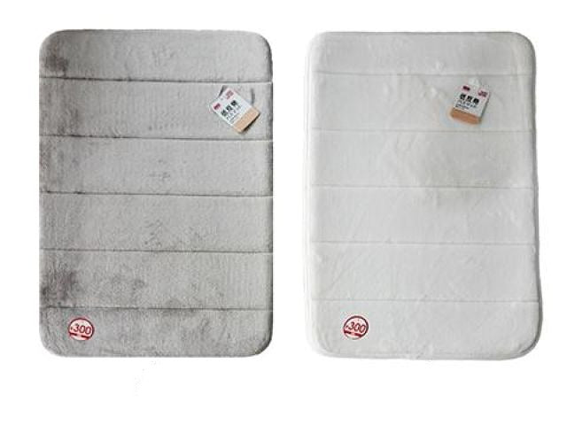 Low-Rebound Bath Mat (White, Greige)