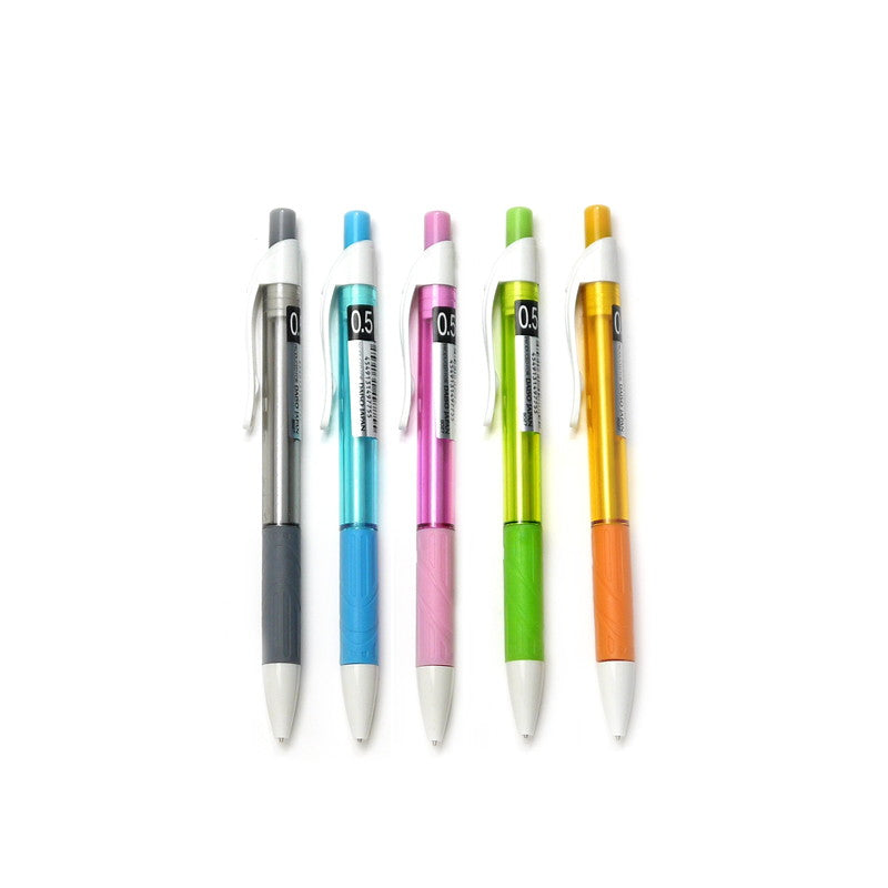 Clear Body Sharp Pencil 5-Piece Set