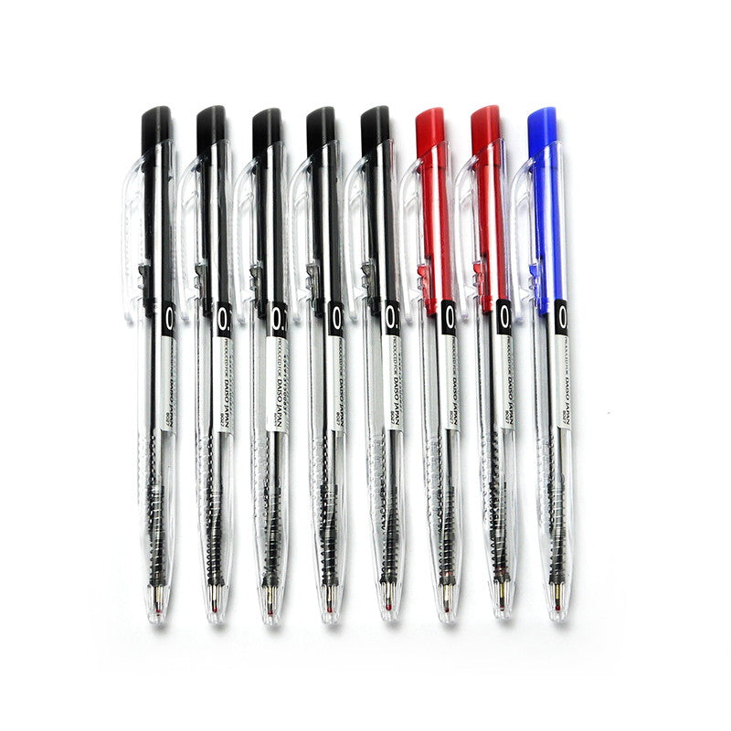 Triangular Body Oil-Based Ballpoint Pen Clear Body (8P)