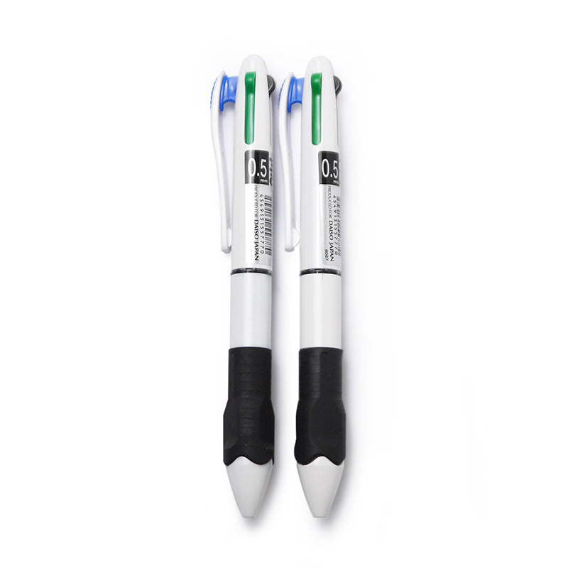Rubber Grip 4-Color Ballpoint Pen (2 Pieces)